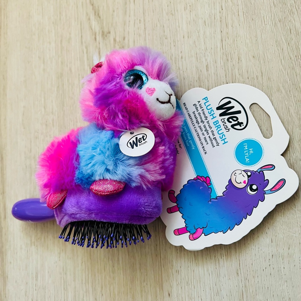 Wet Brush Llama Plush Hairbrush - Pink and Blue